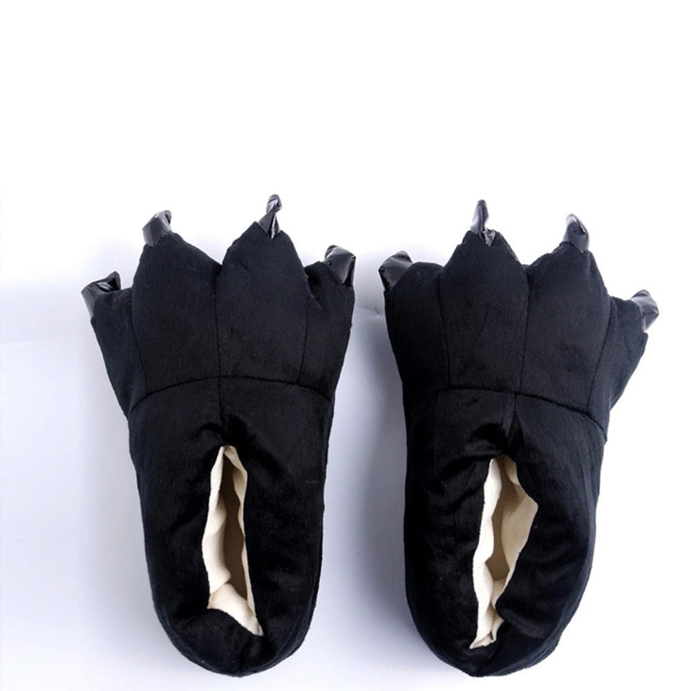 Kids Shoes Size One Size Winter Warm Indoor Slippers Funny Animal Paw Monster Claw Toddler Sneakers Black